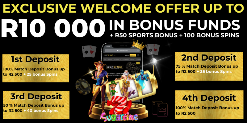 UP TO R10.000 in Bonus Funds +R50 Sports Bonus +100 BONUS SPINS